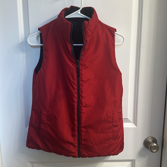 Merona Black Puffer Vest with Red Lining-Reversible size S - Picture 2 of 2